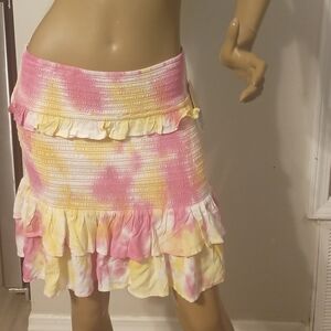 Cabana Pink and Yellow Ruffled Women's Skirt